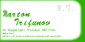 marton trifunov business card